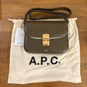 A.P.C. Small Grace Bag in Taupe NWT